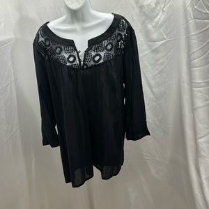 Black embroidery top
